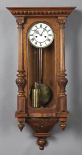 Appraisal: German Carved Walnut Two Weight Vienna Regulator W German Carved