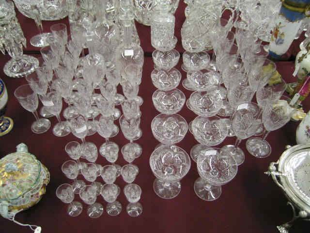 Appraisal: Pc Baccarat Crystal Stemware Service for stunning cut design sizes