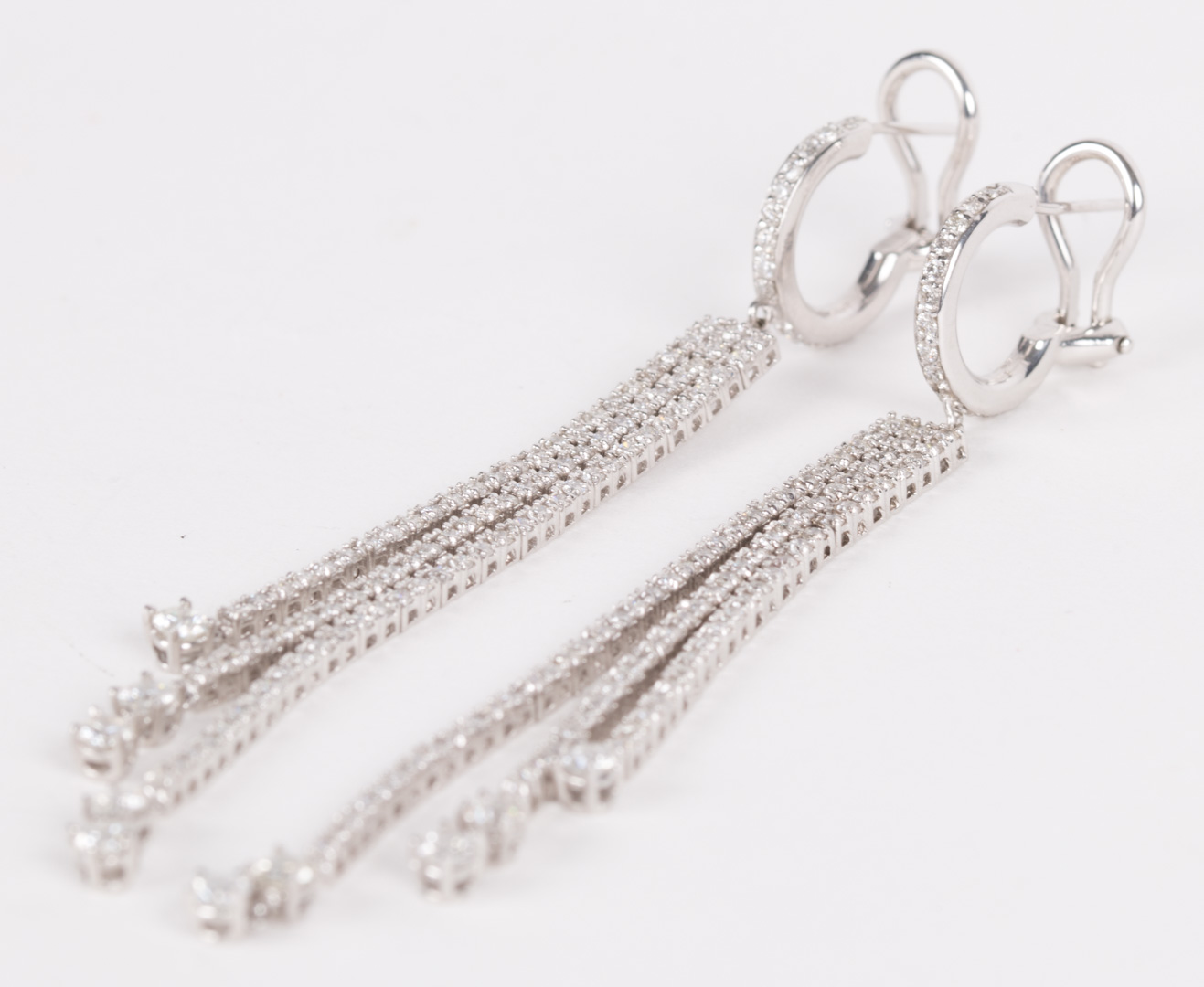 Appraisal: A Pair of Diamond Chandelier Earrings k white gold with