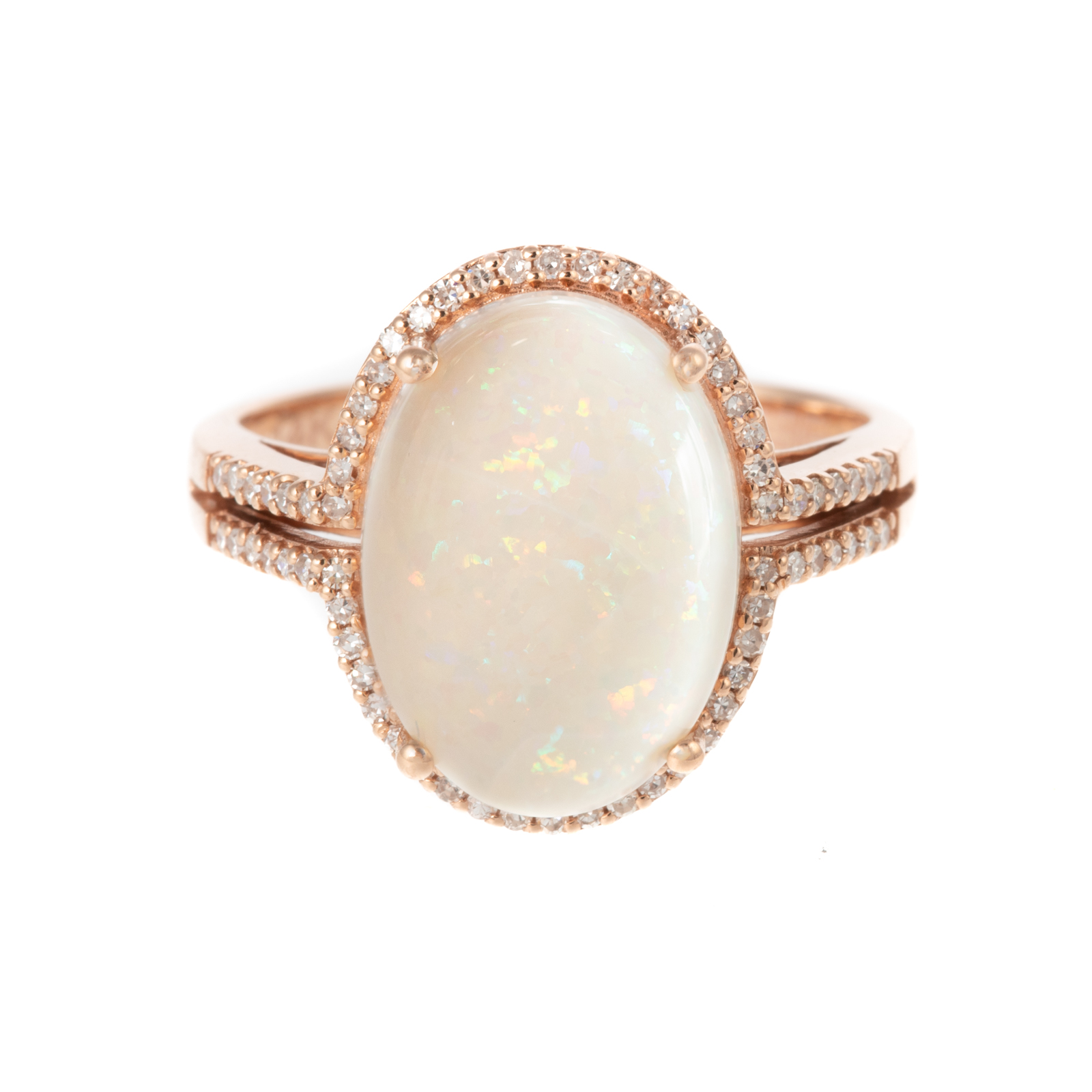 Appraisal: A K ROSE GOLD OPAL RING BY EFFY K rose