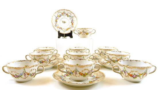 Appraisal: Richard Klemm for Dresden Germany partial tea service eighteen pieces