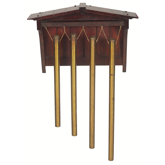 Appraisal: Arts and Crafts chimes roofline above four original brass chimes