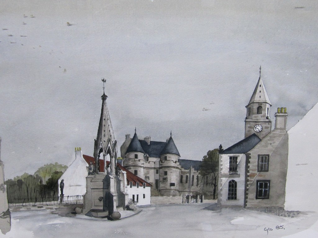 Appraisal: Watercolour 'Falkland' signed and dated Gris