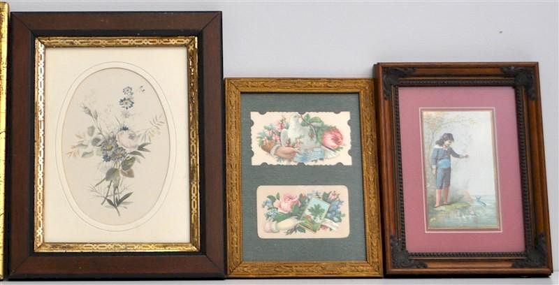 Appraisal: VICTORIAN FRAMED CALLING CARDS - CARDS - Victorian Embossed Calling