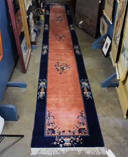 Appraisal: Art Deco style Chinese Runner with auspicious symbols ' x