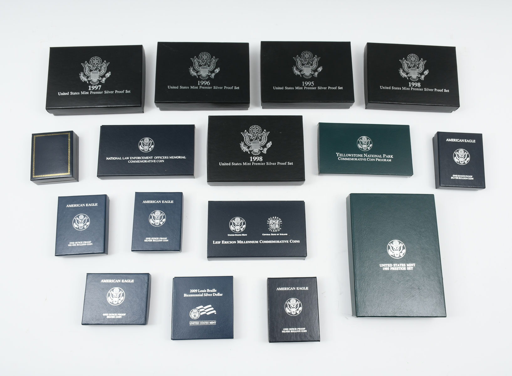 Appraisal: PC U S SILVER PROOF COMMEMORATIVE COLLECTION Comprising - Louis