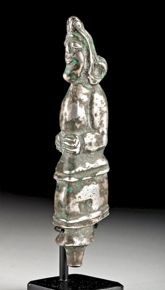 Appraisal: Parthian Silver Dagger Handle - Human Figure - g Near