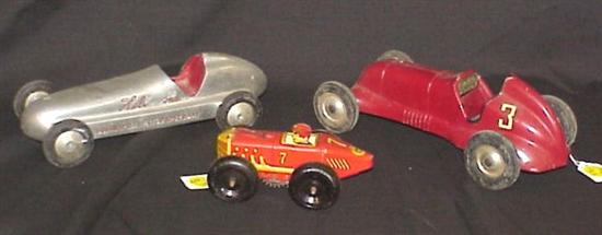 Appraisal: Marx tin lithographed windup race car l windup not working