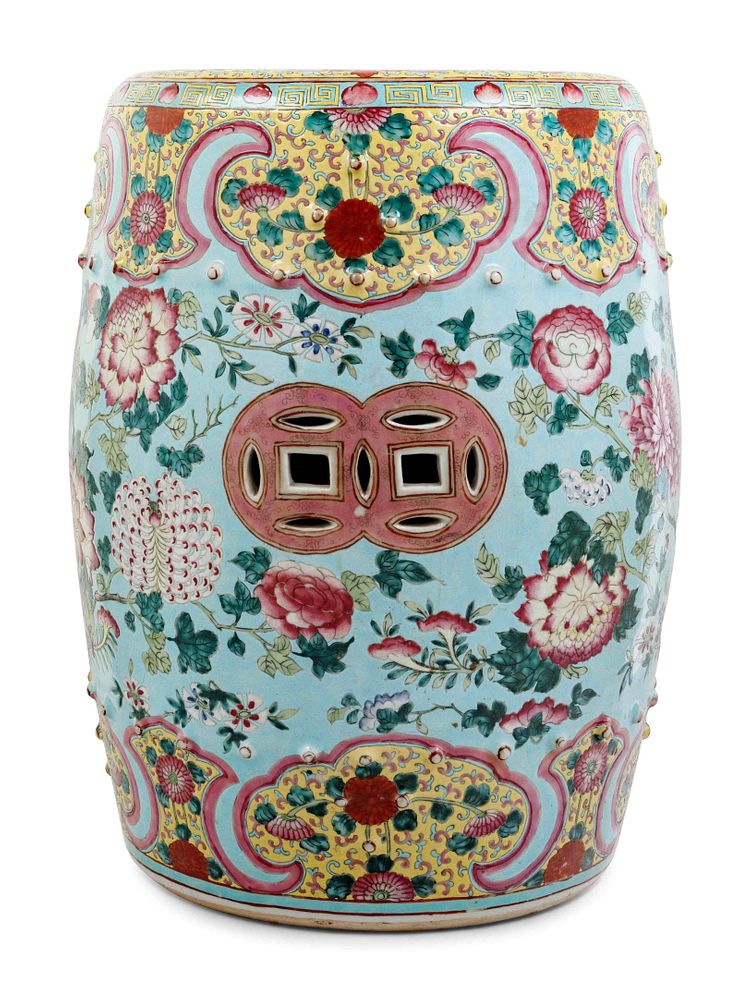 Appraisal: A Chinese Export Enameled Porcelain Garden Seat A Chinese Export