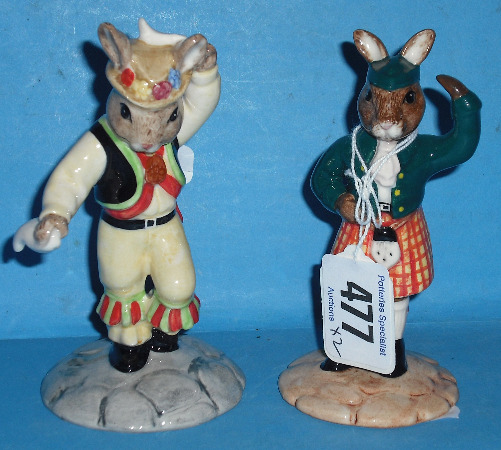 Appraisal: Royal Doulton Bunnykins Figures Scotsman DB limited with certificate and