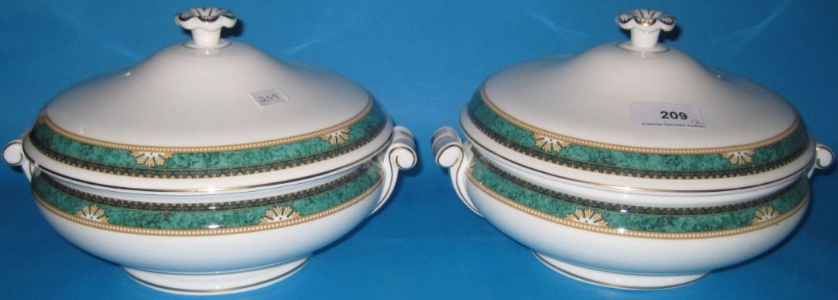 Appraisal: Two Wedgwood Lambourne Two handled Tureens and Covers Height cm