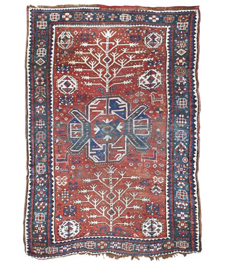 Appraisal: KAZAK 'TREE' RUG SOUTH CAUCASUS LATE TH EARLY TH CENTURY