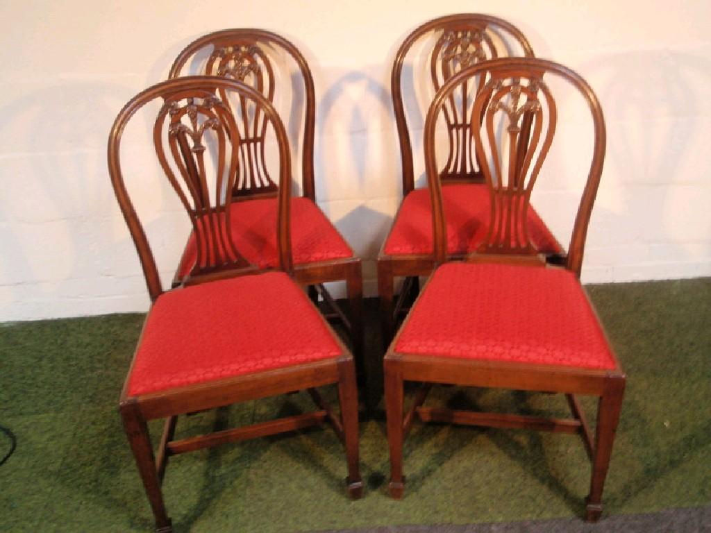 Appraisal: A set of four thC mahogany dining chairs with Prince