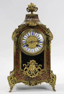 Appraisal: Louis XV style boulle decorated mantle clock Louis XV style