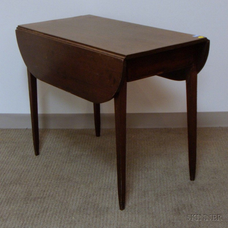 Appraisal: Inlaid Mahogany Drop-leaf Pembroke Table with Drawer and Tapering Legs