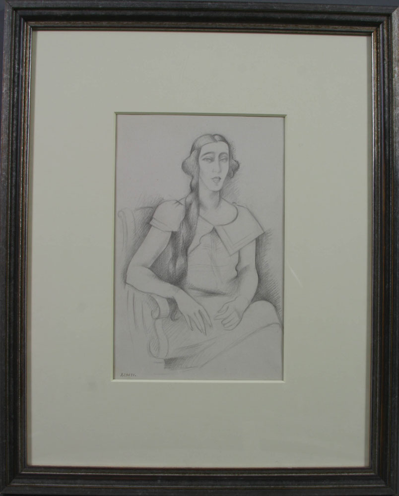 Appraisal: A - Andre Lhote Portrait de Pilar Pencil Drawing Andre