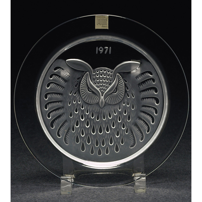 Appraisal: Lalique plates five HIBOU each in original box with card