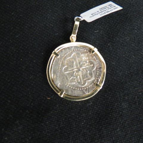 Appraisal: Atocha Treasure Coin in k Gold Bezel with certificate Reales