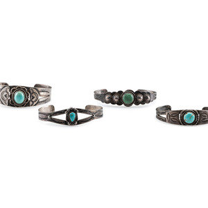 Appraisal: Fred Harvey Era Silver and Turquoise Trade Bracelets second quarter