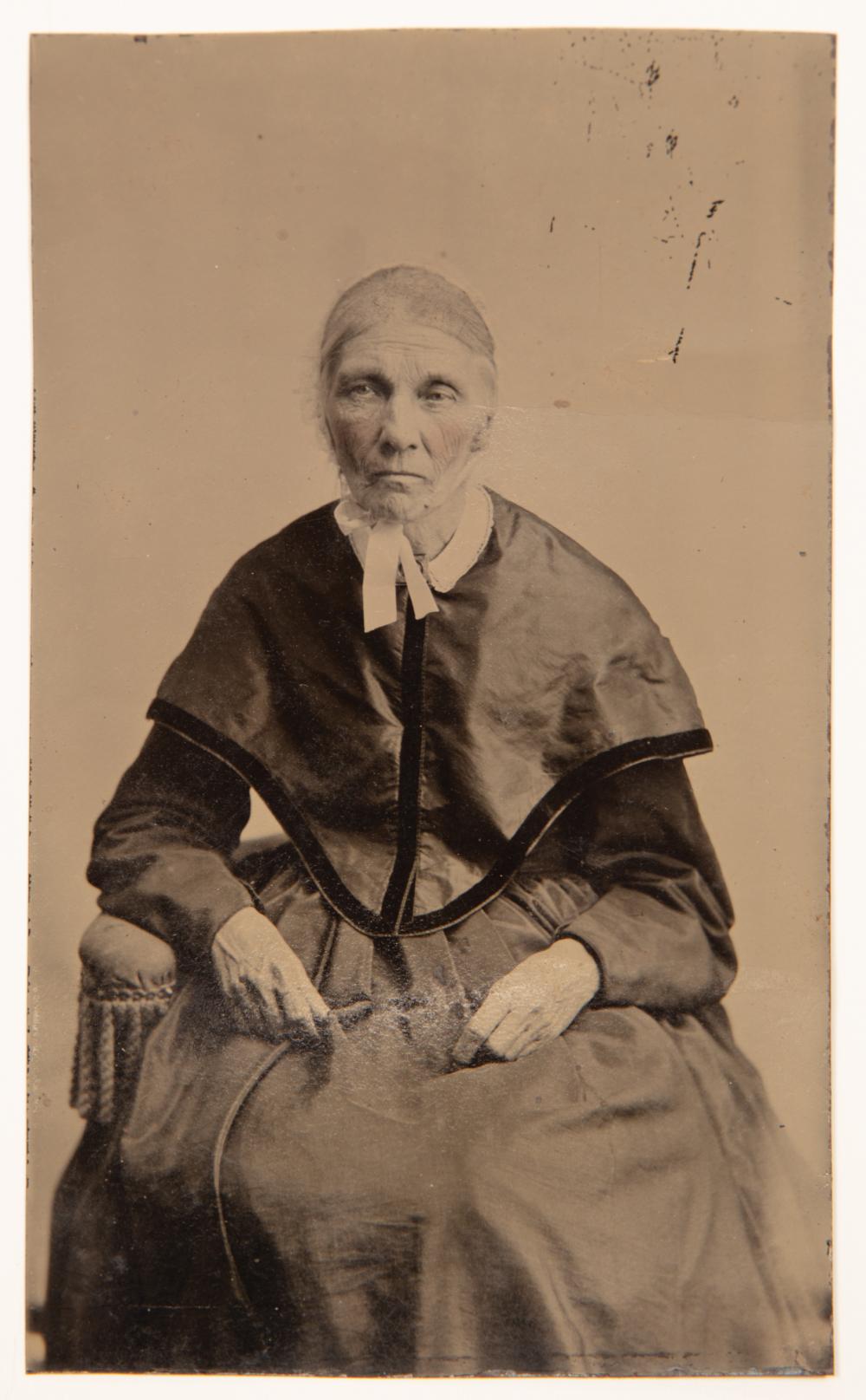 Appraisal: American School th c Portrait of a Woman tintype with