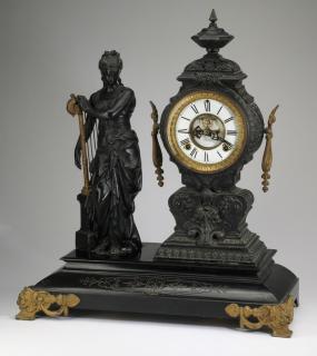 Appraisal: Ansonia figural mantel clock late th c Figural mantel clock