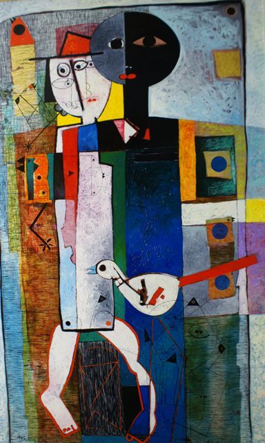 Appraisal: Henryk Szydlowski Poland born Wooden Puppet Dreams oil on canvas