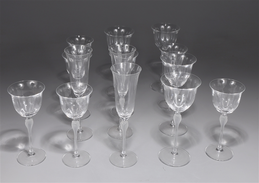 Appraisal: Group of various glass stemware including wine and champagne glasses