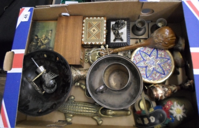 Appraisal: Collection of Musical Boxes and Metal Wares to include Mugs