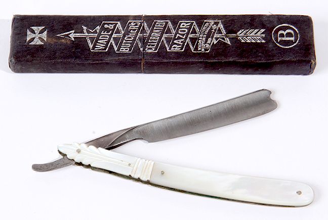 Appraisal: PEARL STRAIGHT RAZOR WADE BUTCHERS FANCY PEARL RAZOR IN FINE