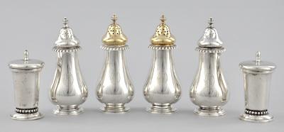 Appraisal: Three Pairs of Sterling Silver Salt Pepper Shakers Two of