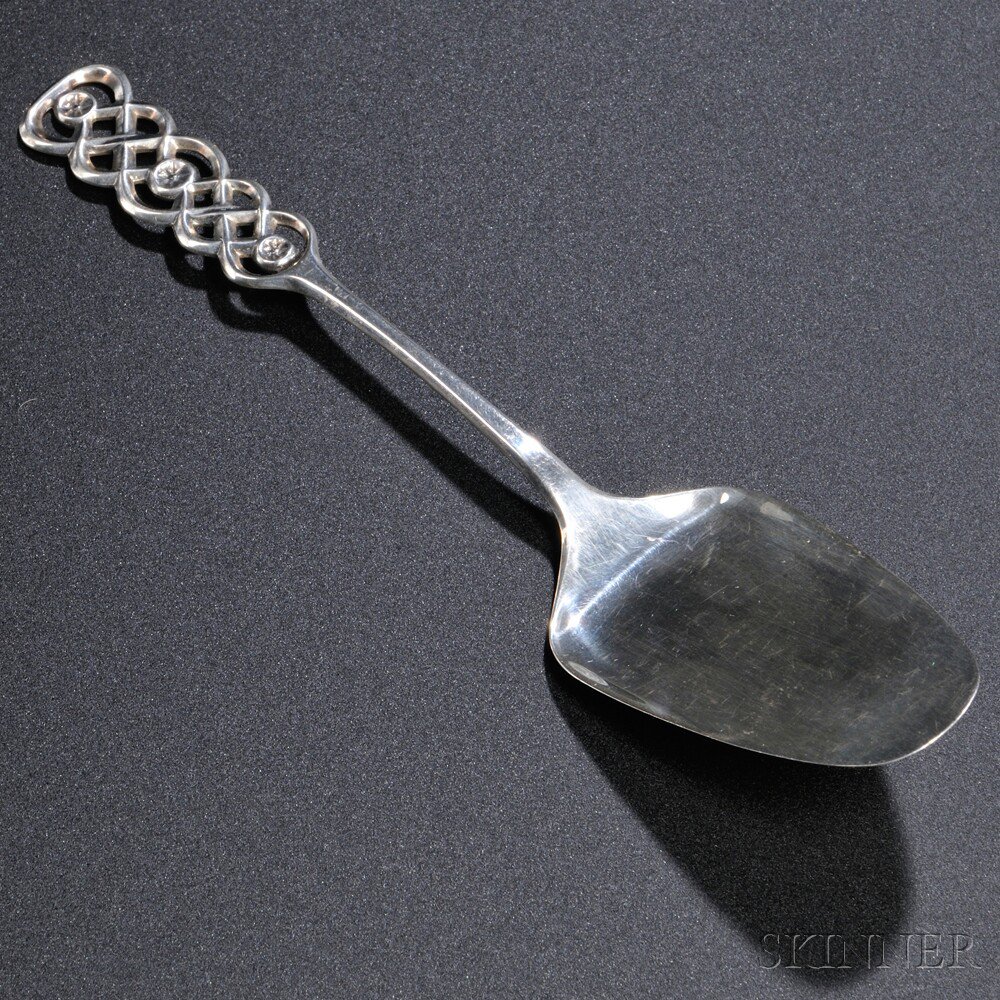 Appraisal: David Andersen Cake Server Sterling silver Norway mid- th century