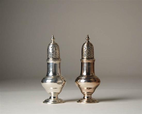 Appraisal: A Pair of George II Sterling Castors with London hallmarks