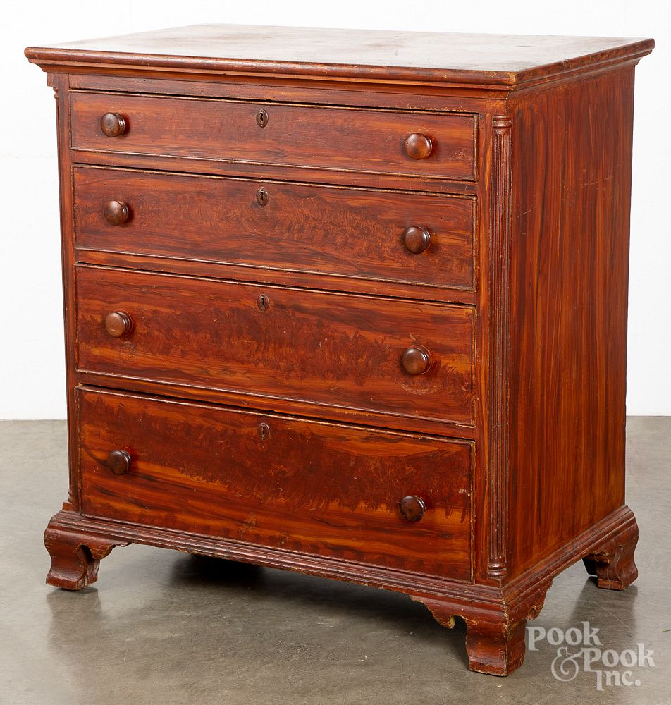 Appraisal: Pennsylvania painted pine chest of drawers Pennsylvania painted pine chest