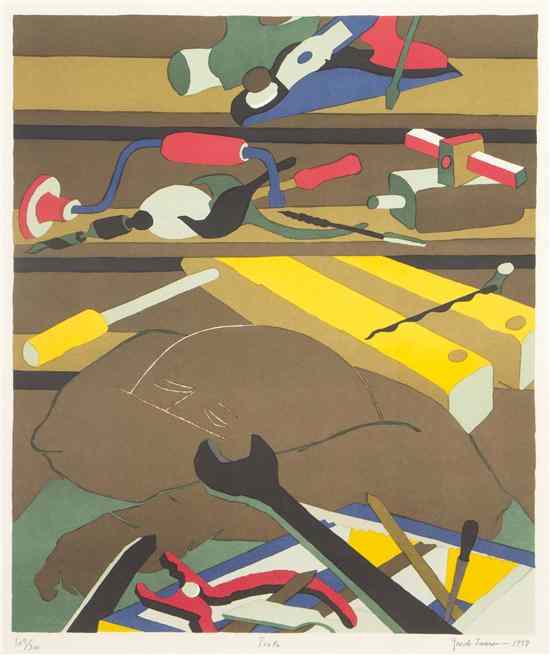 Appraisal: Jacob Lawrence American - Tools color offset lithograph edition signed