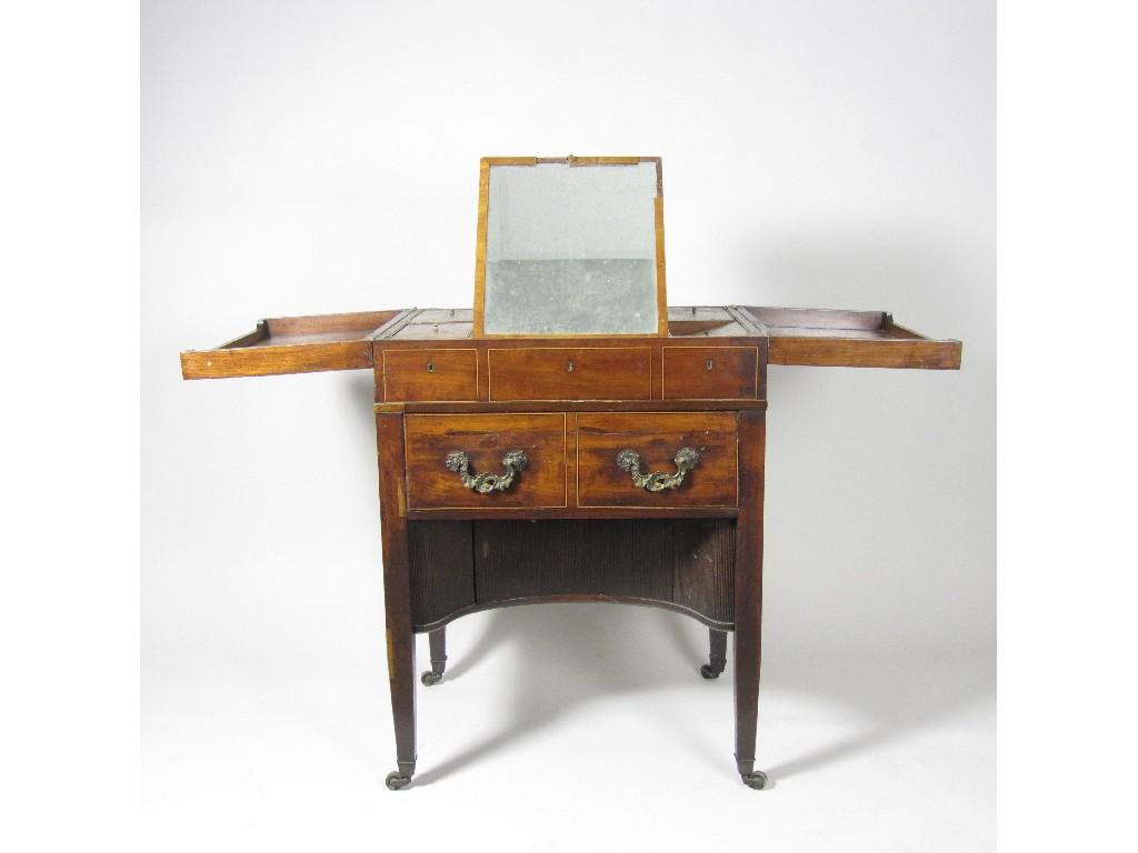 Appraisal: A Georgian mahogany Dressing Chest with box top fitted compartments