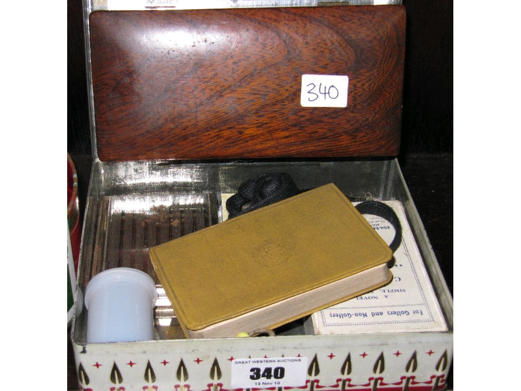 Appraisal: Box of miscellania - whistle cigarette case etc