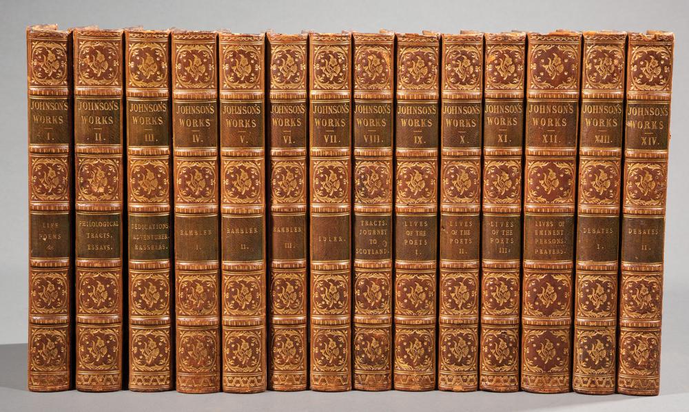 Appraisal: Leather Bindings Johnson's Works volumes gilt tooled