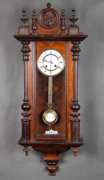 Appraisal: Austrian walnut regulator clock second half- th century classical female