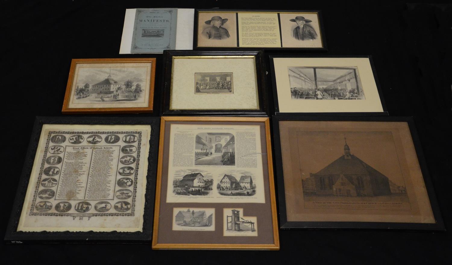 Appraisal: Religious Ephemera to include Shaker Manifesto Boston Chemical Printing Company