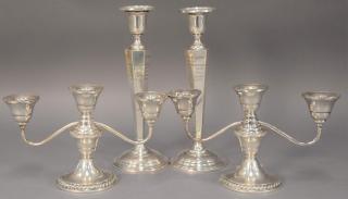 Appraisal: Four piece lot to include a pair of sterling silver