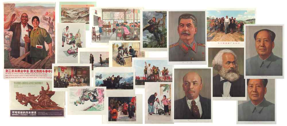 Appraisal: PIECE 'S- 'S CHINESE PROPAGANDA POSTERS To include inspirational posters