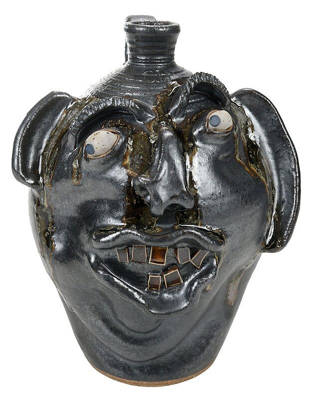 Appraisal: Charles Lisk Face Jug Vale North Carolina th century black