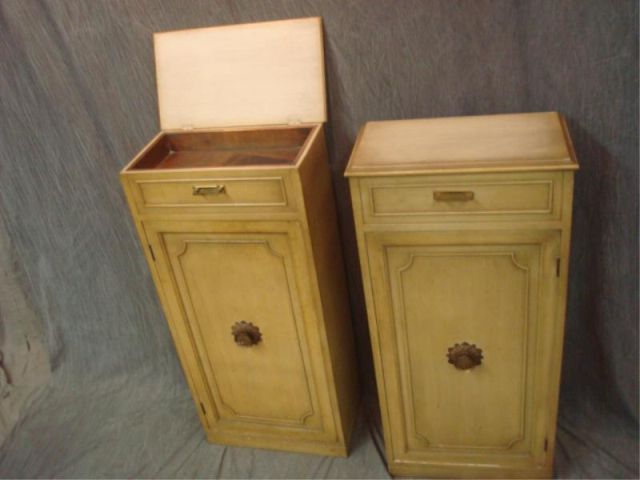 Appraisal: Pair of Victorian white painted silver chests Have copper lining