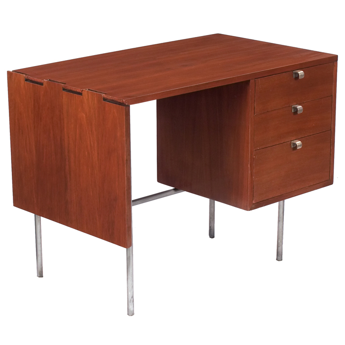 Appraisal: George Nelson desk by Herman Miller rectangular walnut top with