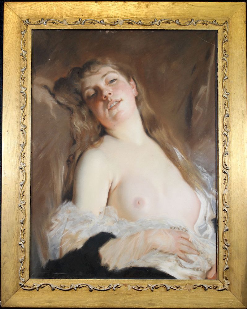 Appraisal: L E Jardon Nude Portrait of a Young Woman L