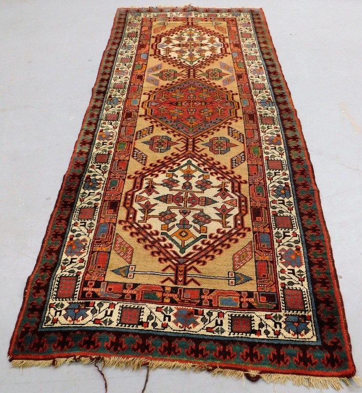 Appraisal: ANTIQUE SERAB PERSIAN RUG Middle East th Century Three red