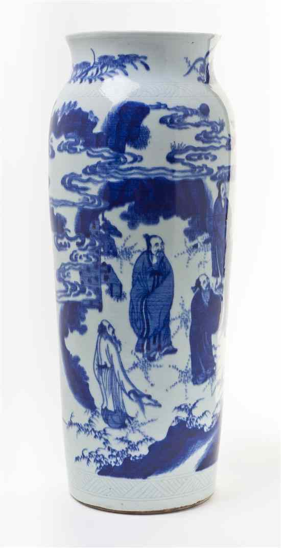 Appraisal: A Chinese Blue and White Porcelain Vase decorated with sages