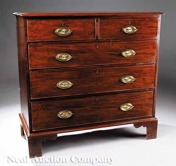 Appraisal: A William IV Mahogany Chest c the banded top above