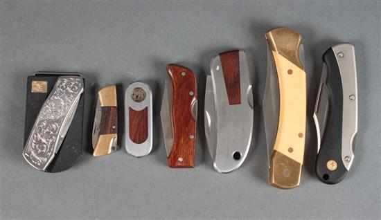 Appraisal: Seven folding pocket knives by Schrade Al-Mar Puma Berretta and