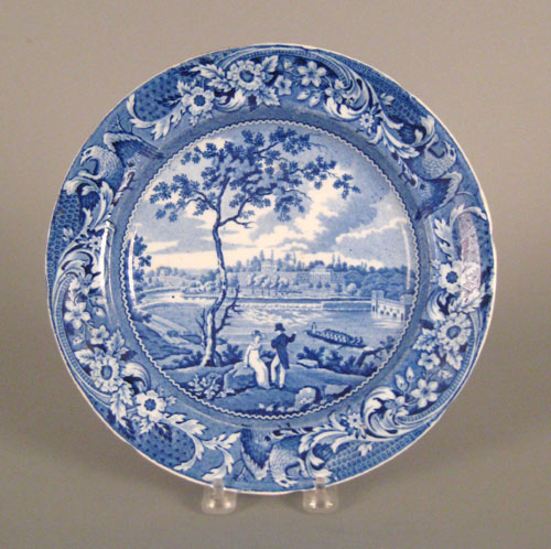 Appraisal: Historical blue Staffordshire plate th c depicting Fair Mount Near